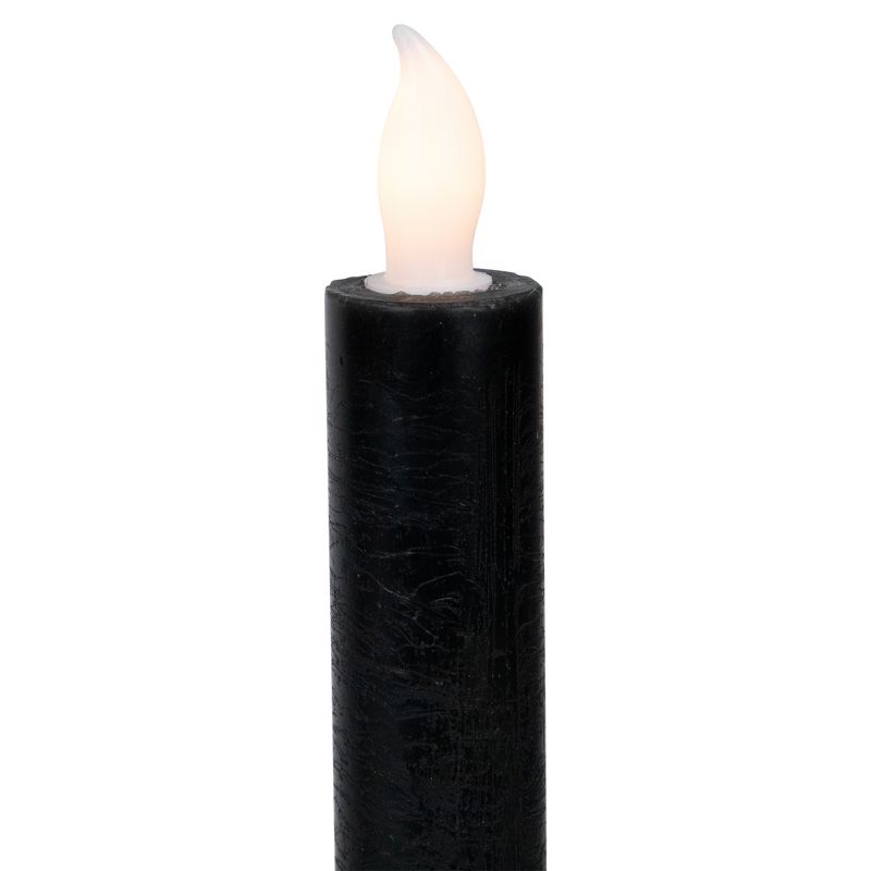 Northlight Set of 4 Solid Black LED Flickering Flameless Halloween Taper Candles 9.5", 5 of 7