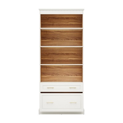Lirago White 2-Drawer File Cabinet E1 Particle Board Metal Frame 15.74x31.49x33.46 Printer Stand with Adjustable Rails
