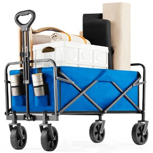 SKRAN Capacity Foldable Portable Wagons Carts with All-Terrain Wheels & Drink Holders,Heavy Duty Collapsible for Beach,Picnics(Wagon Only) - 1 of 4