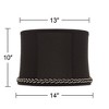 Springcrest Massa Drum Lamp Shades Black Medium 13" Top x 14" Bottom x 10" High Washer with Replacement Harp and Finial Fitting - 4 of 4