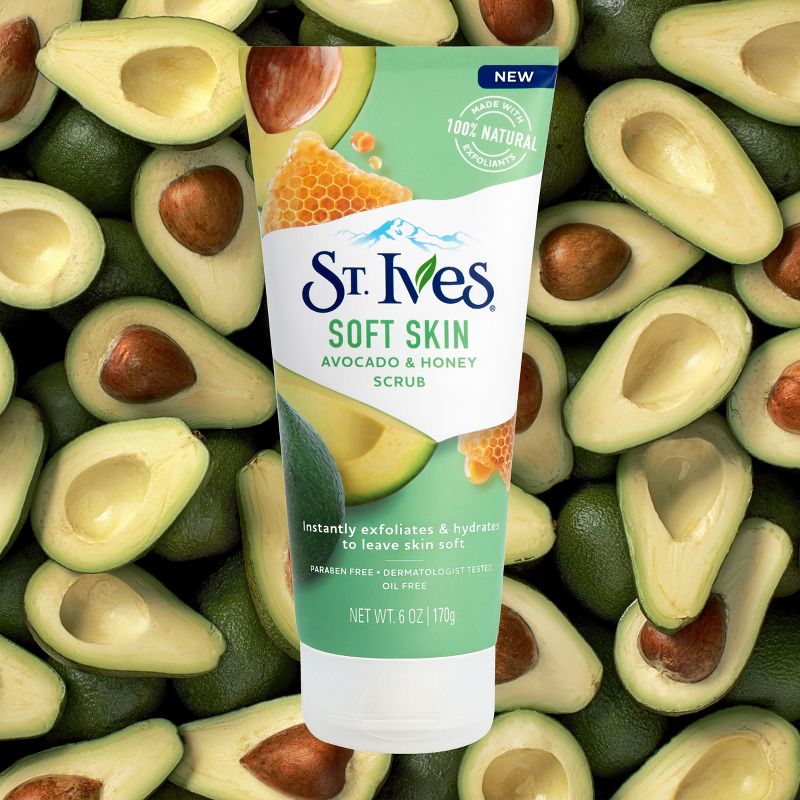 St. Ives Soft Skin Face Scrub - Avocado and Honey - 6oz, 4 of 11