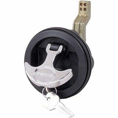 Amber Fight Gear Perko 1091DP1BLK Surface-Mount Locking Latch – Fits 1/8" to 3/4" thick surfaces, 2-1/2" hole, 3/4" to 2-3/8" cam bar, black.