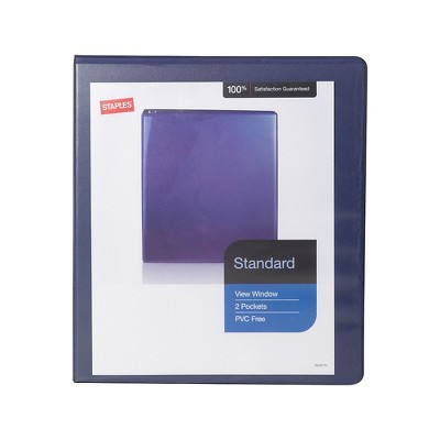 Staples Standard 1" 3-Ring View Binder Blue (26433-CC) 82638