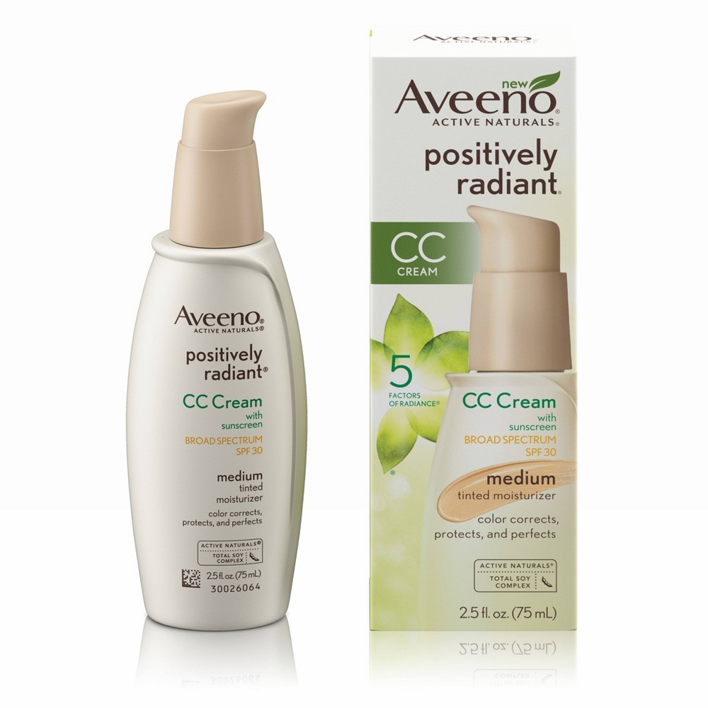 UPC 381371018475 product image for Aveeno Positively Radiant CC Cream Broad Spectrum SPF 30 Medium Skin Color Corre | upcitemdb.com