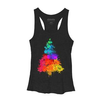 Women's Design By Humans Colorful Christmas Tree By DesignReadyStore Racerback Tank Top