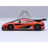 Koenigsegg One:1 Lava Orange with Carbon and Silver Stripes 1/64 Diecast Model Car by Autoart - 2 of 4