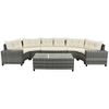 Nestfair 8pcs Wicker Outdoor Half Moon Sectional Sofa Set with Coffee Table and Cushions Beige - 2 of 4