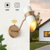 LNC Charonefos 1-Light Mid-Century Modern Cylinder Outdoor Wall Lights, White/Black, 10"/11.4" - 2 of 4