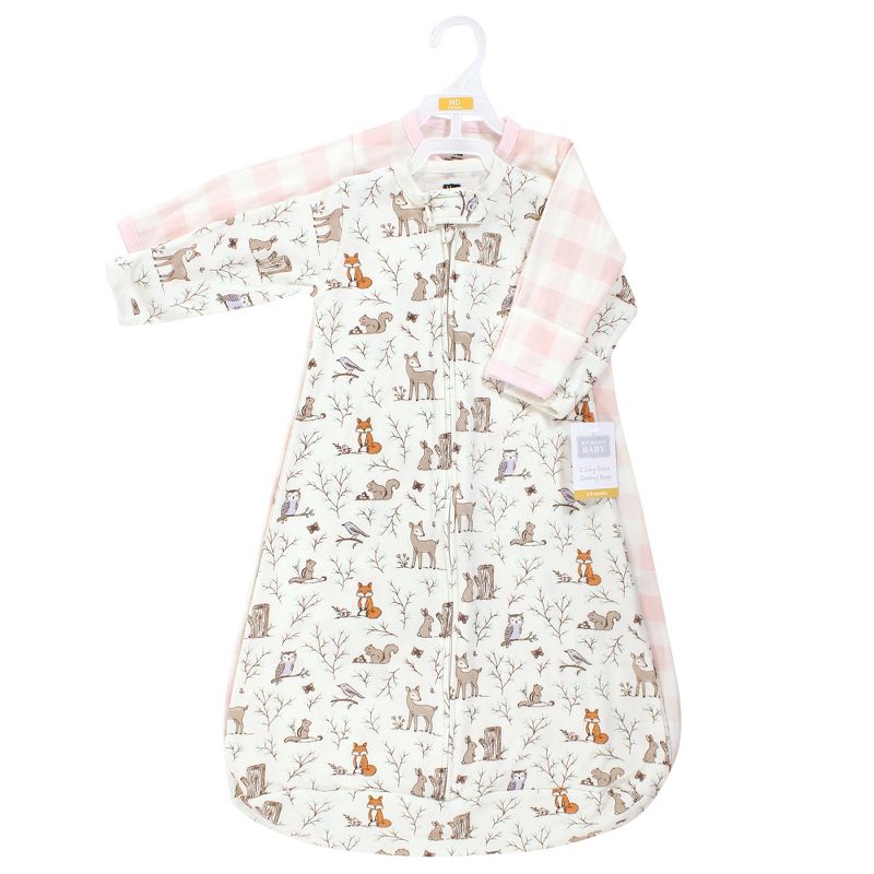 Hudson Baby Infant Girl Cotton Long-Sleeve Wearable Sleeping Bag, Sack, Blanket, Enchanted Forest, 3 of 6