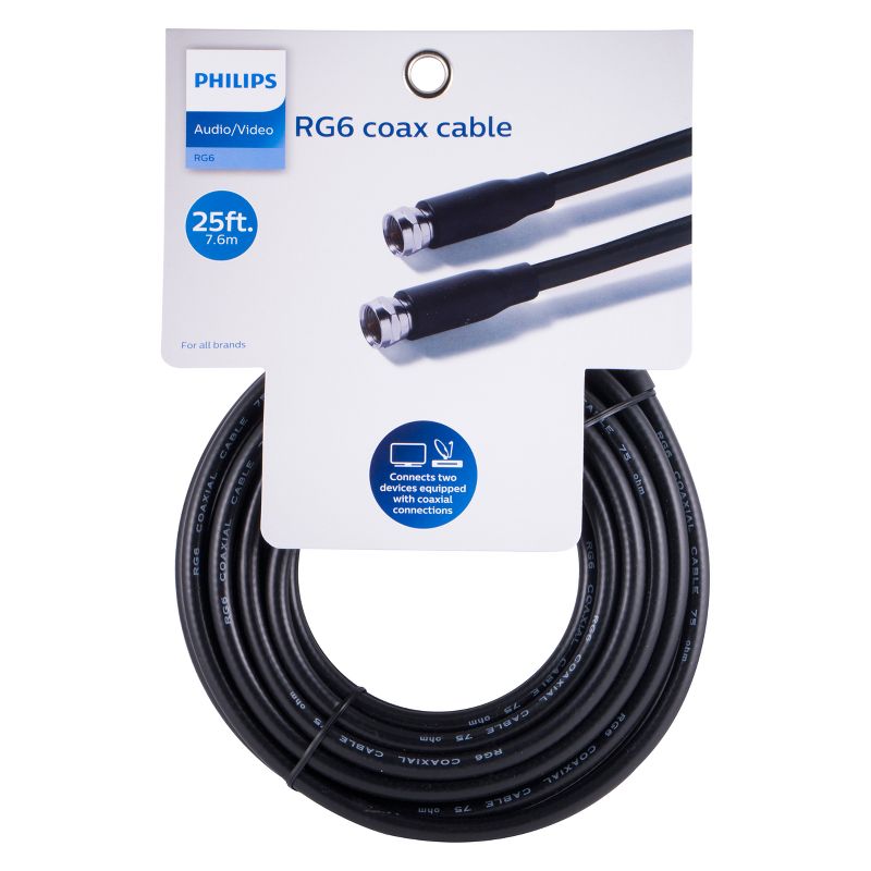 Philips 25' RG6 Coax Cable - Black, 6 of 8