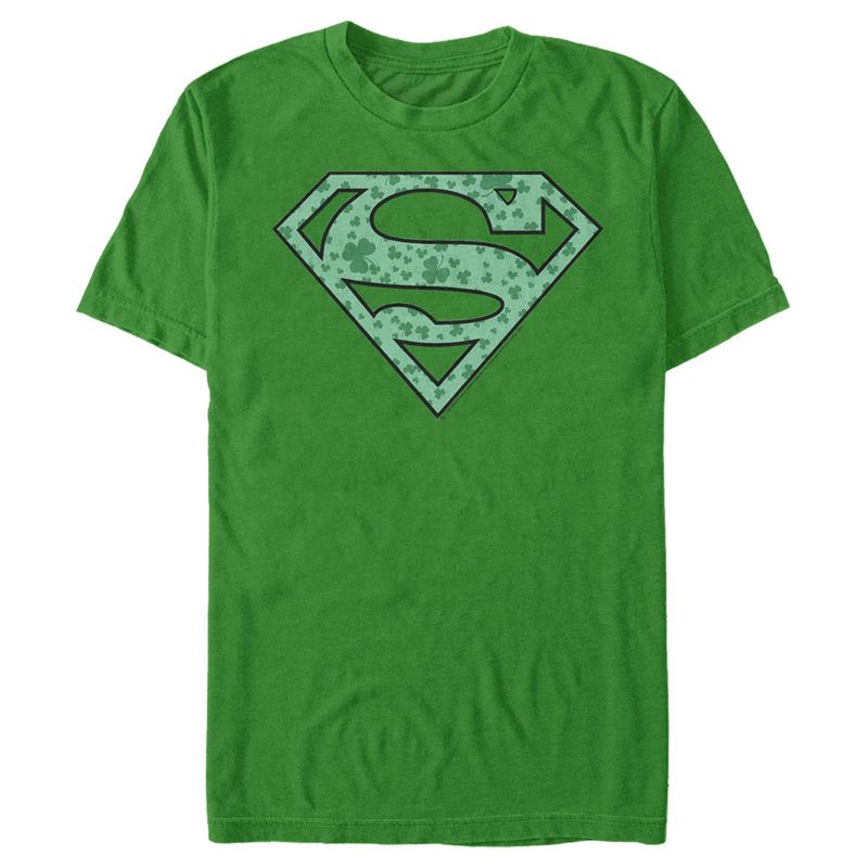 Men's Superman St. Patrick's Day Shamrock Logo T-Shirt, 1 of 6