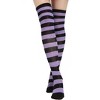 Striped Patterned - Over the Knee - Socks from the Sock Panda (Women's Sizes Adult Medium) - Light Purple and Black - 2 of 3