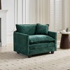 Modern Sectional Sofa Upholstered Cloud Sofa with Comfy Double Layer Upholstered Seat Cushion, Green/Black/Blue/Beige - ModernLuxe - 2 of 4