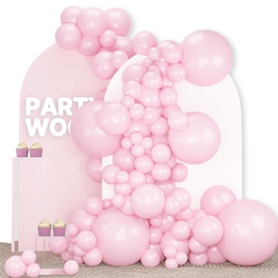 PartyWoo Balloons Pink Light Pastel 18 12 10 5 Inch 142 pcs