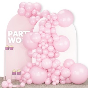 PartyWoo Balloons Pink Light Pastel 18 12 10 5 Inch 142 pcs - 1 of 4
