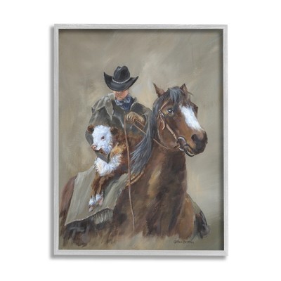 Stupell Industries Ranch Cowboy Western Horse Framed Giclee Art