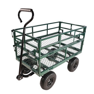 VYNXARIA Wagon Cart Garden cart trucks make it easier to transport firewood,green double fence utility cart