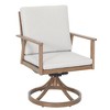 Cesicia 23.2'' x 24.8'' x 33'' in 2 Pieces Aluminum Rotating Armchair With Cushion For Living Room, Bedroom, Office, Apartment, Brown&Gray - 2 of 4