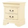 HomeStock Beige Nightstand with Two Drawers, 24x21x16 Compact Bedside Storage Table with Soft Finish and Stylish Bedroom Use - 2 of 4