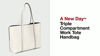 Triple Compartment Work Tote Handbag - A New Day™ : Target