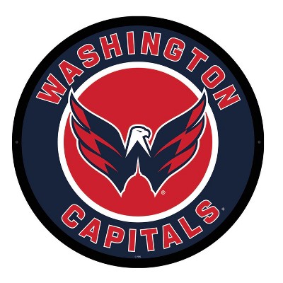 Evergreen Ultra-Thin Edgelight LED Wall Decor, Round, Washington Capitals- 23 x 23 Inches Made In USA