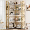 Corner Bookshelf 72" L Shaped Bookcase, Corner Bookshelves Industrial Bookcase 5 Tier L-Shape Bookshelf, Large Bookcases with Beaded Design - 3 of 4