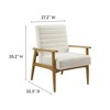 Modway Jensen Accent Chair, Ivory – Modern Upholstered Armchair with Soft Fabric, Padded Seat and Wood Legs for Living Room or Bedroom - 3 of 4