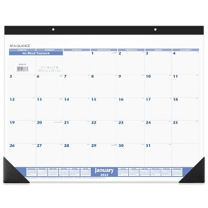 Desk Pad 22 x 17 White Sheets Black Binding Black Corners 12-Month (Jan to Dec): 2025 - 1 of 4