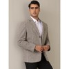 Lars Amadeus Men's Classic Fit Business Two Button Houndstooth Printed Blazer - 2 of 4
