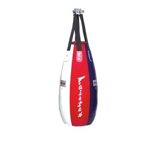 Fairtex HB4 3Ft. Tear Drop Heavy Bag Punching Bag for Muay Thai, Kickboxing, MMA (HB4 Blue/White/Red Unfilled) - 1 of 1