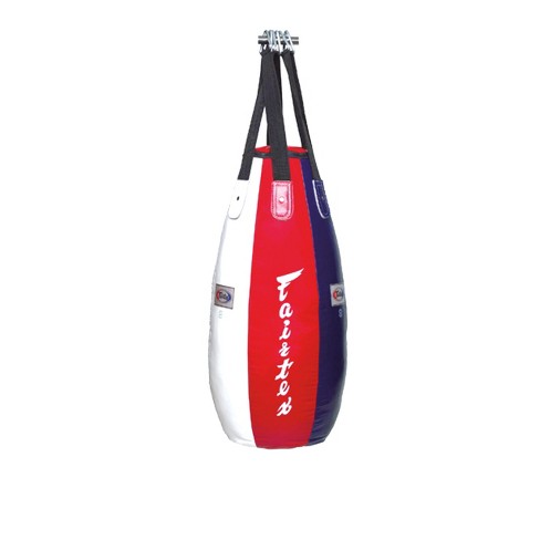 Fairtex HB4 3Ft. Tear Drop Heavy Bag Punching Bag for Muay Thai, Kickboxing, MMA (HB4 Blue/White/Red Unfilled) - image 1 of 1