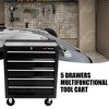 OUTSUPPLY Black 5 Drawer Lockable Medicine Cabinet on 4 Wheels with Ball, Mobile & Secure Storage - 3 of 4