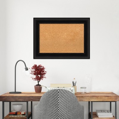 Amanti Art Black Framed Natural Cork Bulletin Board 30" x 22"