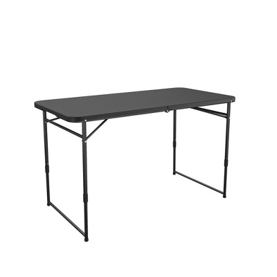 COSCO 4 ft Black Adjustable Height Folding Resin Utility Table