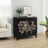 Lirago 31.5''W Vintage Flower Carved Sideboard Cabinet with 2 Doors Adjustable Shelves Accent cabinet with doors - 4 of 4