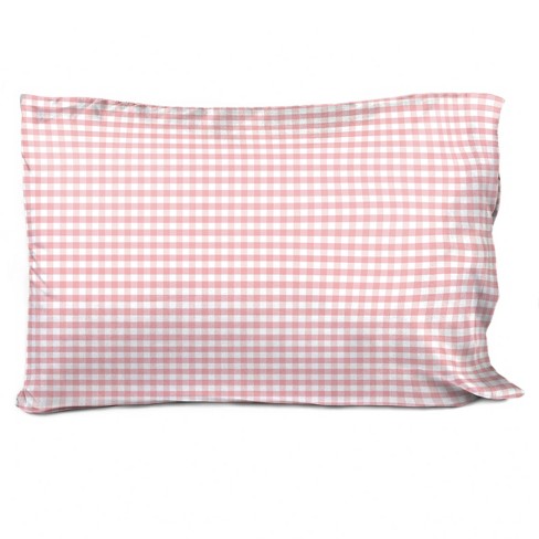 Saturday Park Pink Gingham 100% Organic Cotton Pillowcase