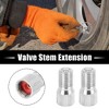 Unique Bargains Chrome Tyre Wheel Valve Stem Cap Extension Extender for Car Truck Silver Tone 2 Pcs - 2 of 4