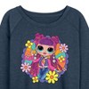 Women's - LOL Surprise! - Skater Chick w/ Flowers Lightweight French Terry Wide Neck Long Sleeve Shirt - 2 of 4