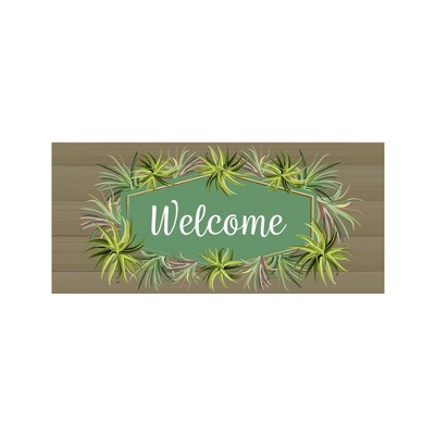 Green and Brown Rubber Outdoor Welcome Doormat