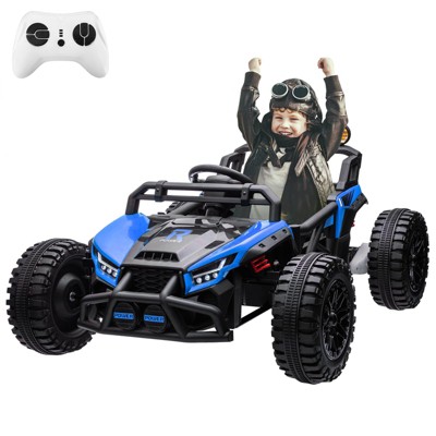 24V Electric UTV, Ride On Toys for Kids, 2x130W Electric Car with Remote Control, 4 Shock Absorbers, LED Lights, Music