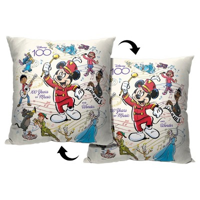 Disney D100 Rainbow Tunes Throw Pillow 18x18 Inches