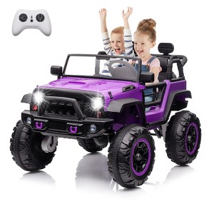 24V 2 Seater Ride On Car, Electric Truck for Big Kids Ages 3-8, Ride On Toy with 5.5MPH Max Speed, Remote Control, Accelerator Pedal, Treaded Tires - 1 of 4