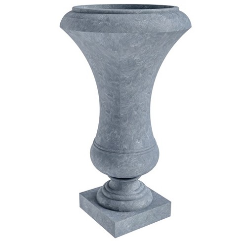 Leisuremod Urn Planter Pot In Fiberstone With Drainage Holes For Indoor ...