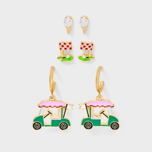 SUGARFIX by BaubleBar Hole-In-One Statement Earring Set 3pc - Gold - 1 of 3