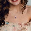 EVERLY JEWELRY | Sterling Silver 2 7/8 CT TGW Created Pink Sapphire & Created White Sapphire Halo Heart Pendant With Chain - 18 inch - 2 of 4