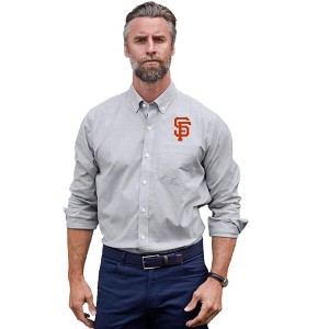 San Francisco Giants Cutter & Buck Stretch Oxford Stripe Mens Long Sleeve Dress Shirt - 1 of 1