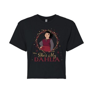 Women's - Disney - Shes My Dahlia Cropped Graphic T-Shirt - 1 of 4