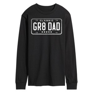 Men's - Instant Message - Gr8 Dad License Plate Long Sleeve Graphic T-Shirt - 1 of 4