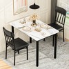 Hooseng 3-piece Kitchen Table and Chairs, Dining Table Set for 2, Rectangular Dining Table Set with Two Chairs and Marble Top for Dining Room - 3 of 4