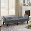 RISOKEYS 75.5" Oversized Velvet Futon Sofa - High-Resiliency Memory Foam, Convertible 3-Seater Couch with Split Back for Living Room - 2 of 4